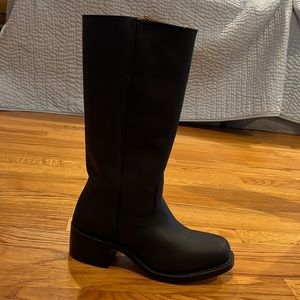 Black Frye Campus Boot, never worn, pristine condition, women’s size 9.